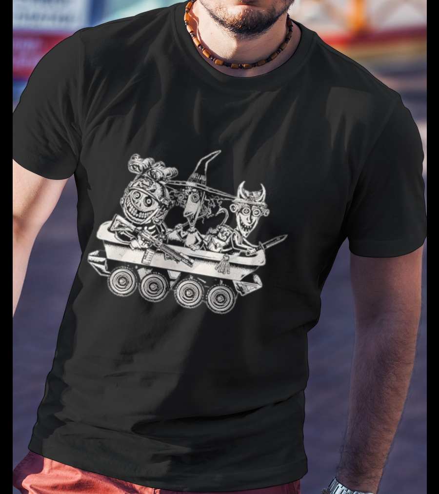 Lock Shock Barrel Tactical Bathtub Tank Black White Cartoon T-Shirt
