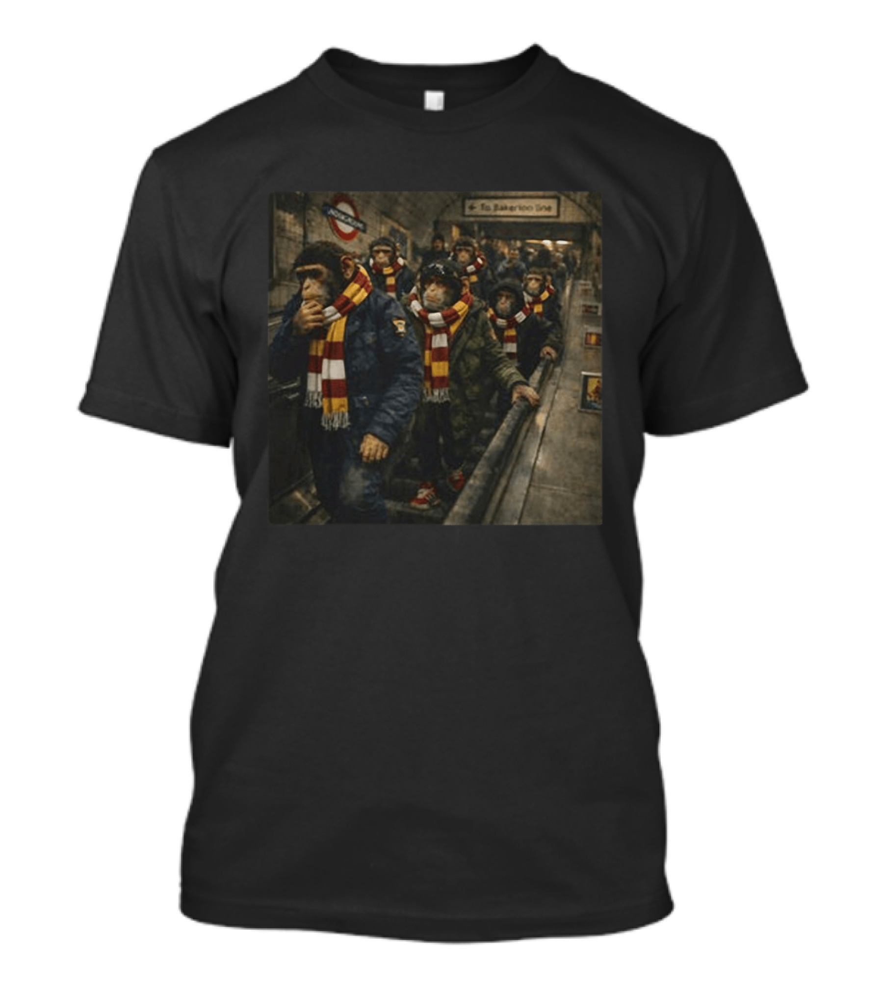 Bradford City Northern Monkeys Terrace London Underground Soccer Fans T-Shirt