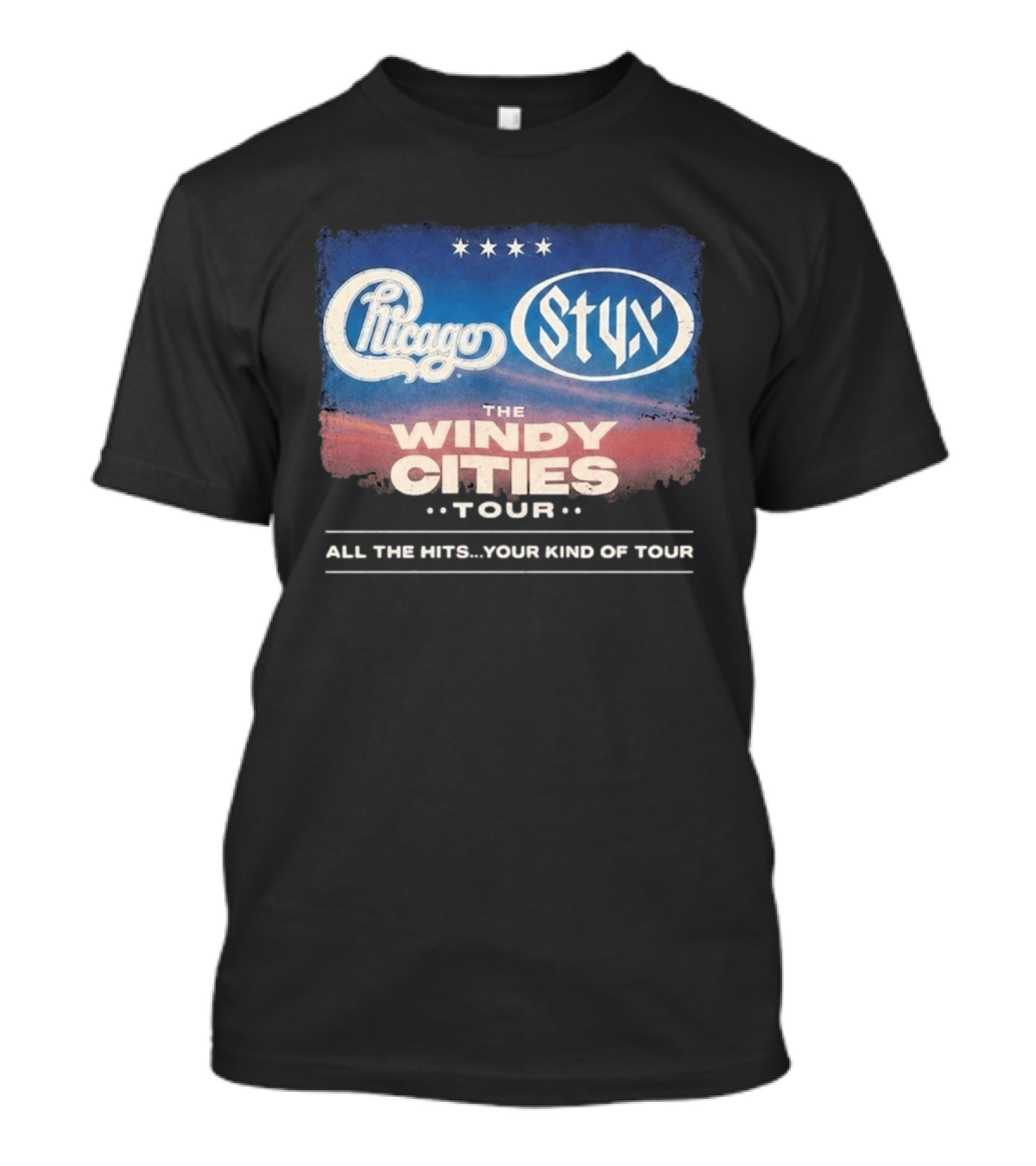 Chicago Styx The Windy Cities Tour All The Hits Your Kind Of Tour T-Shirt