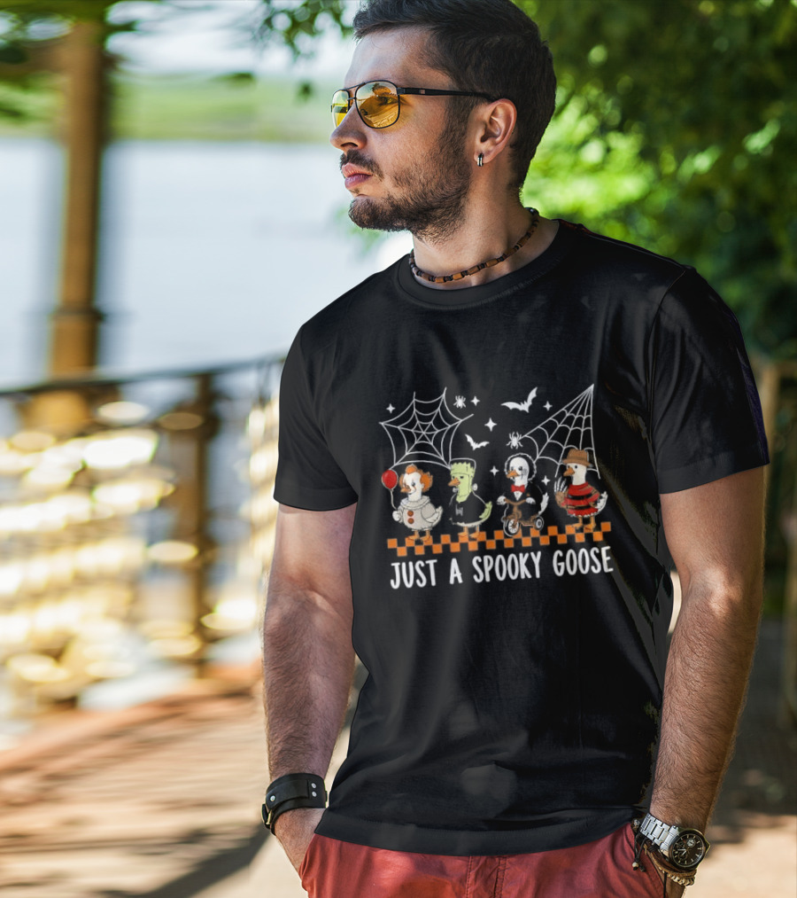 Halloween Goose Costume Parade Horror Movie Inspiration Spooky Four Geese T-Shirt