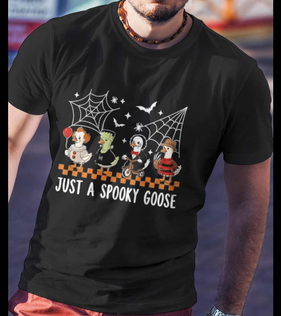 Halloween Goose Costume Parade Horror Movie Inspiration Spooky Four Geese T-Shirt