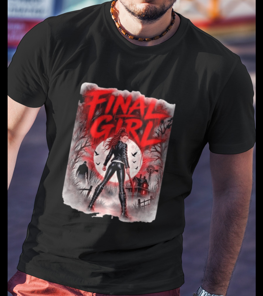 Final Girl Leather Jacket Bloody Bat Full Moon House T-Shirt