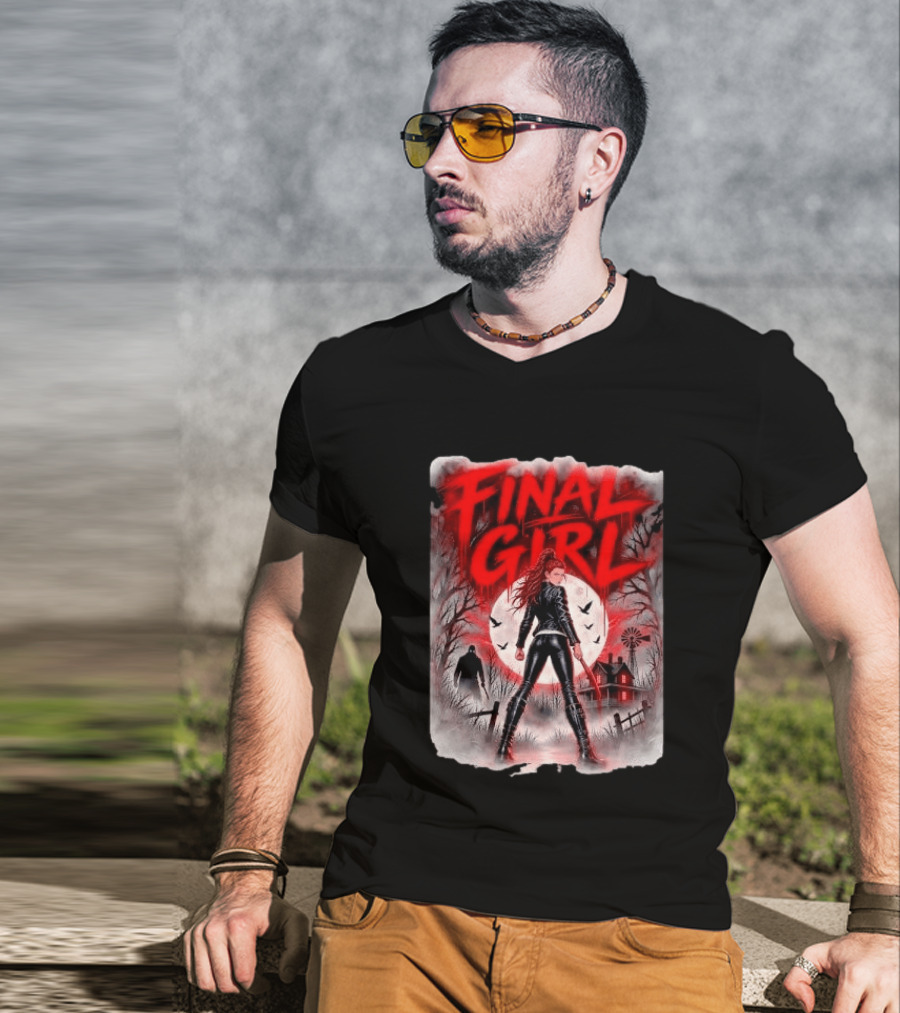 Final Girl Leather Jacket Bloody Bat Full Moon House T-Shirt