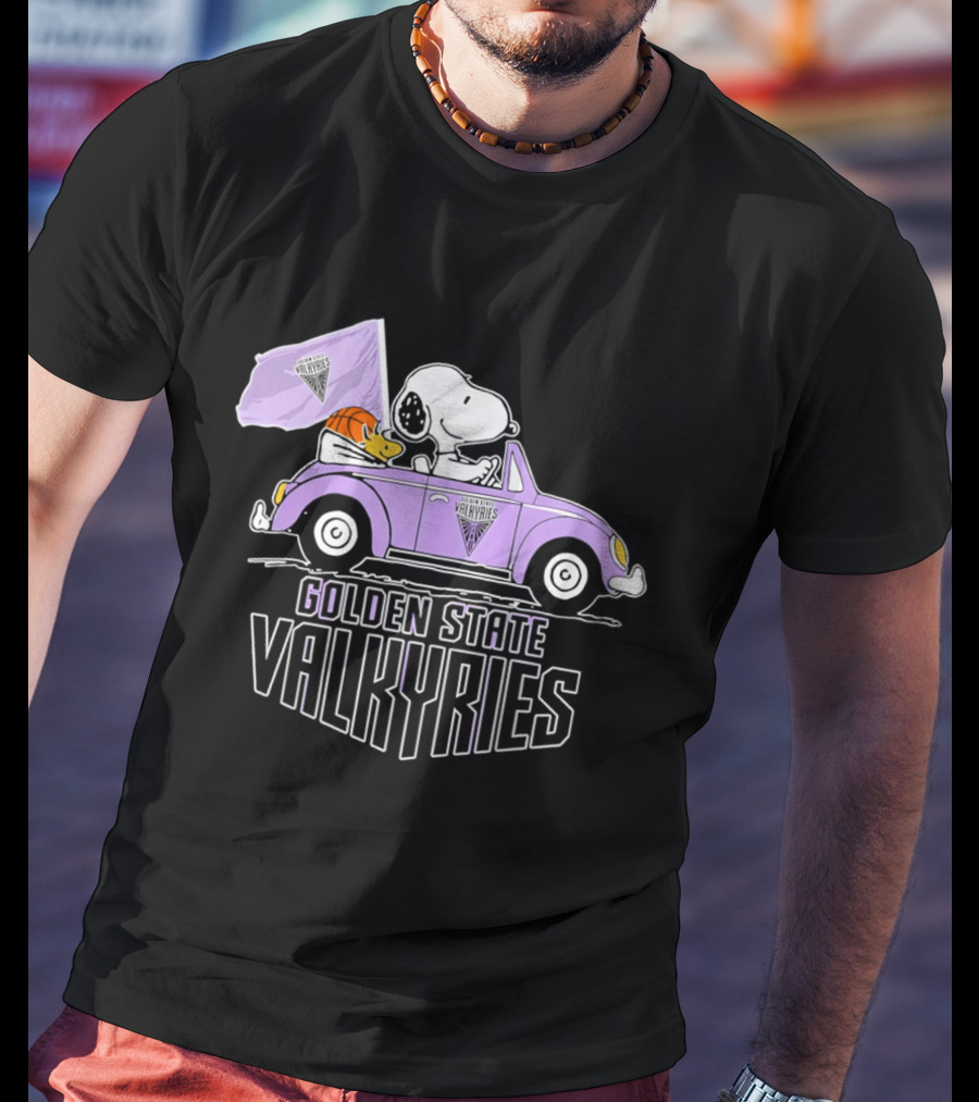 Golden State Valkyries Snoopy Volkswagen Beetle T-Shirt