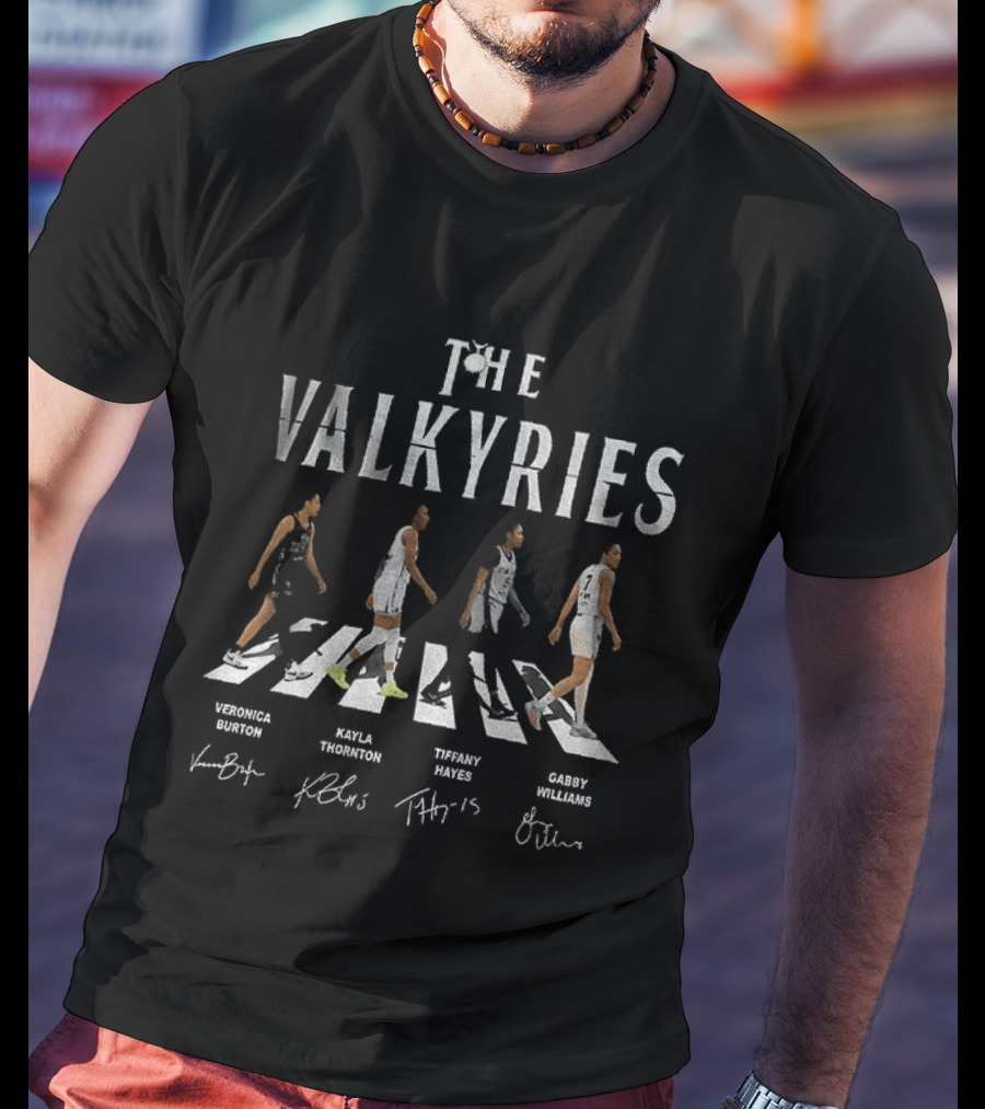 The Valkyries Veronica Burton Kayla Thornton Tiffany Hayes Gabb Williams WNBA Basketball Crossing Road T-Shirt