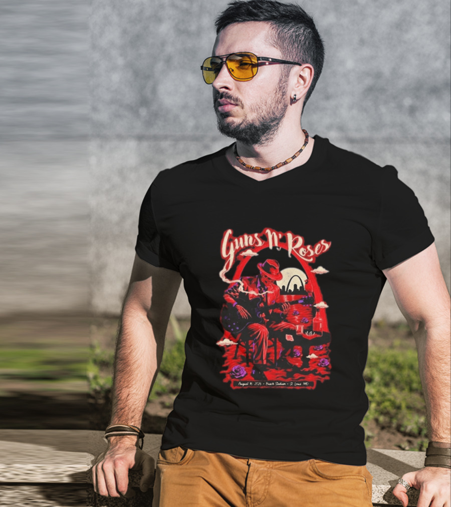 Guns N' Roses August 16 2026 St. Louis MO Busch Stadium Tour T-Shirt