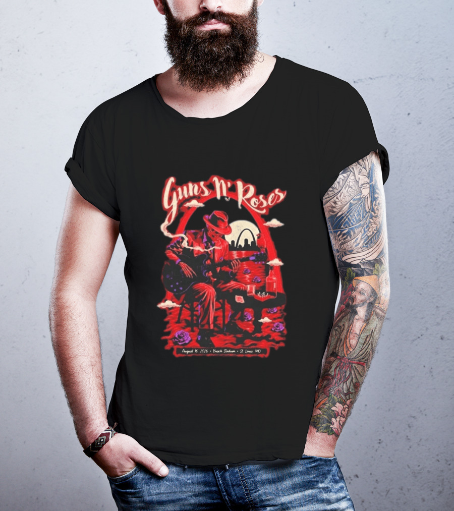 Guns N' Roses August 16 2026 St. Louis MO Busch Stadium Tour T-Shirt