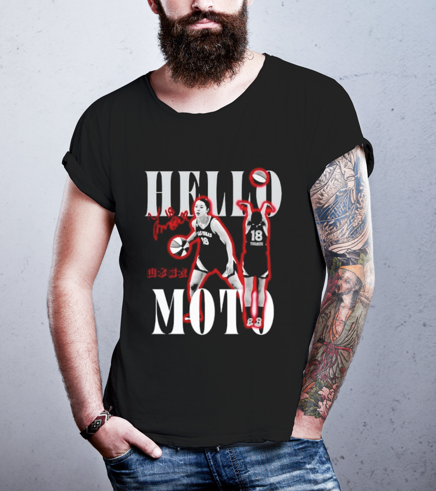 Hello Moto Mai Yamamoto Basketball 18 Red Glow Dribbling Shooting T-Shirt