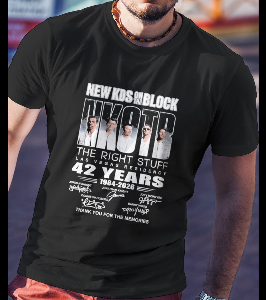 New Kids On The Block Nkotb Las Vegas Residency 42 Years 1984 2026 The Right Stuff Thank You For The Memories T-Shirt
