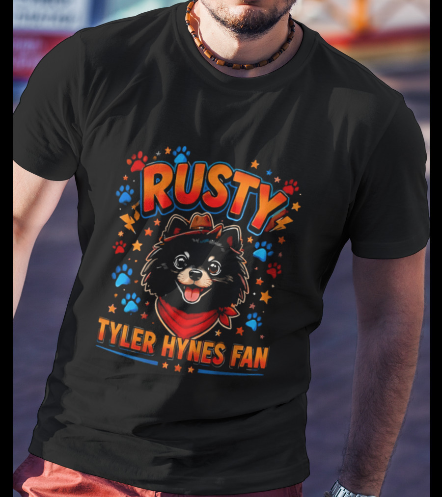 Rusty Tyler Hynes Fan Paw Stars Cowboy Hat Bandana T-Shirt