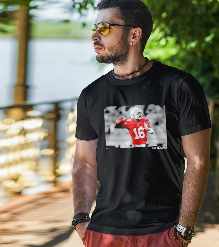 Ohio State Buckeyes Pay Homage Red Quarterback Football Jersey T-Shirt
