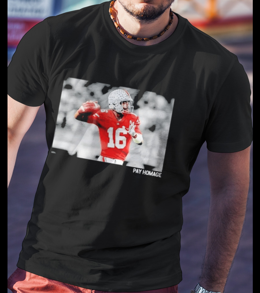 Ohio State Buckeyes Pay Homage Red Quarterback Football Jersey T-Shirt