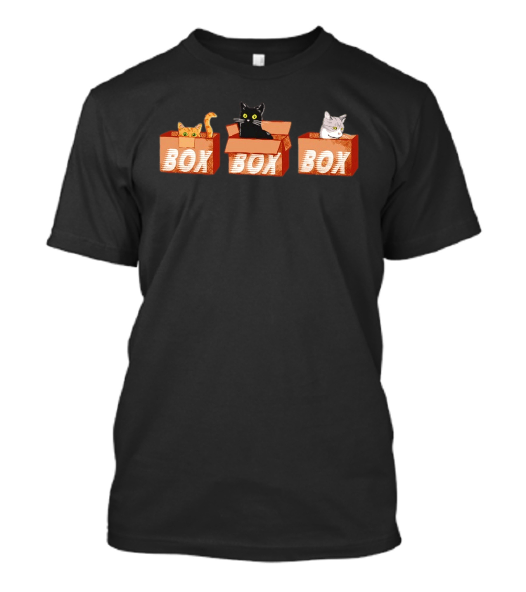 Orange Black Tabby Cats Box Trio T-Shirt