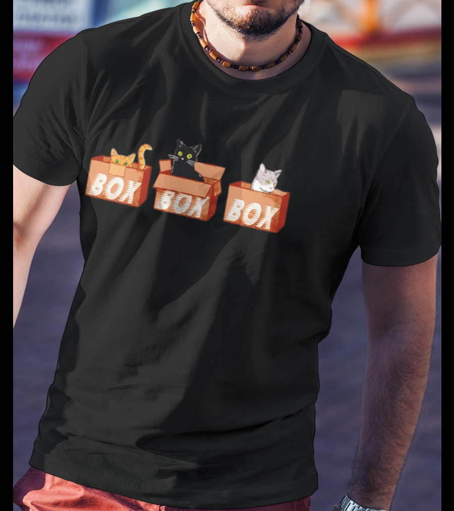 Orange Black Tabby Cats Box Trio T-Shirt