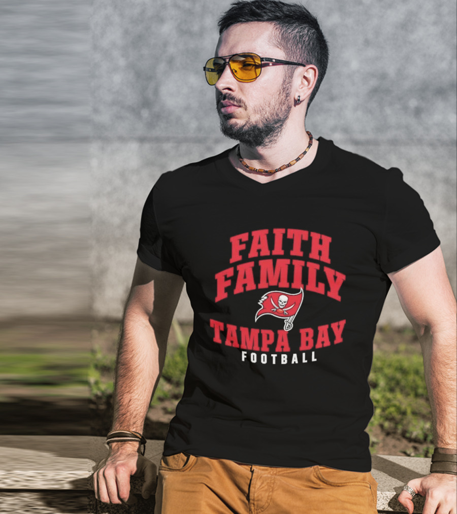 Faith Family Tampa Bay Football Pirate Flag Skull T-Shirt