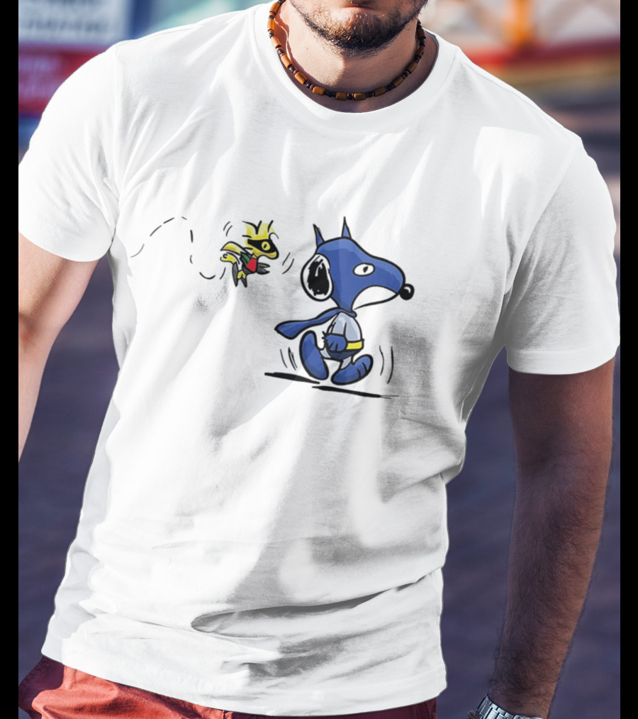 Batman Snoopy And Robin Woodstock DC Peanuts T-Shirt