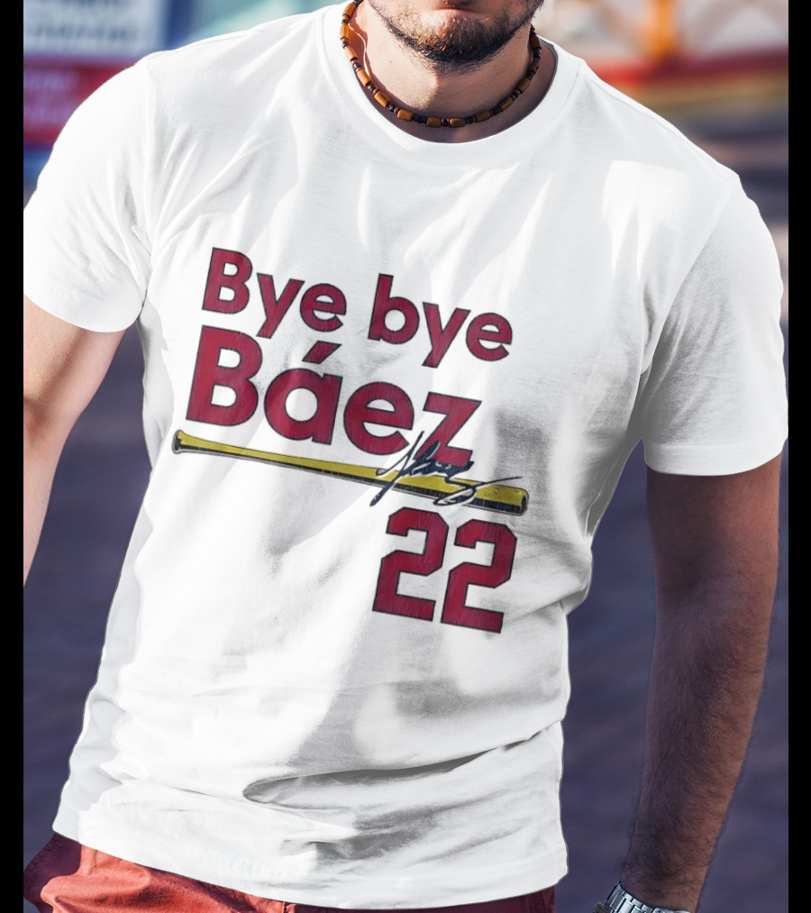 Bye Bye Báez 22 Yellow Gold Baseball Bat Player T-Shirt