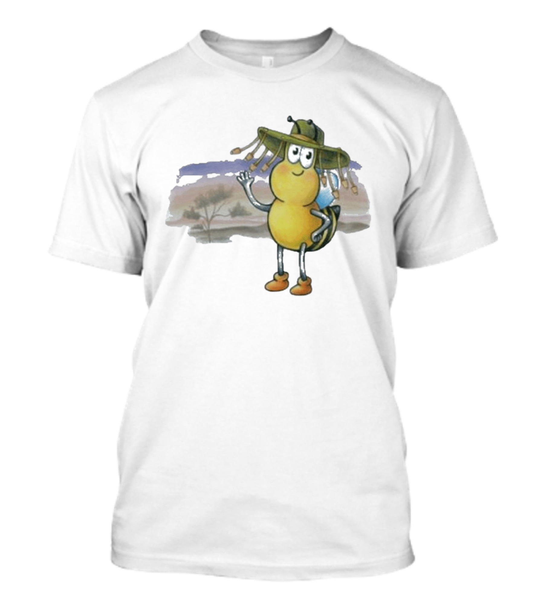 Drgluon Waving In The Outback With Bug Character In Sun Hat T-Shirt
