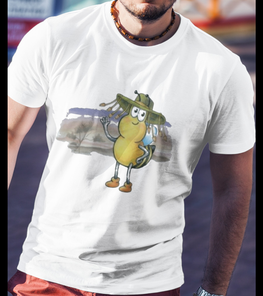 Drgluon Waving In The Outback With Bug Character In Sun Hat T-Shirt