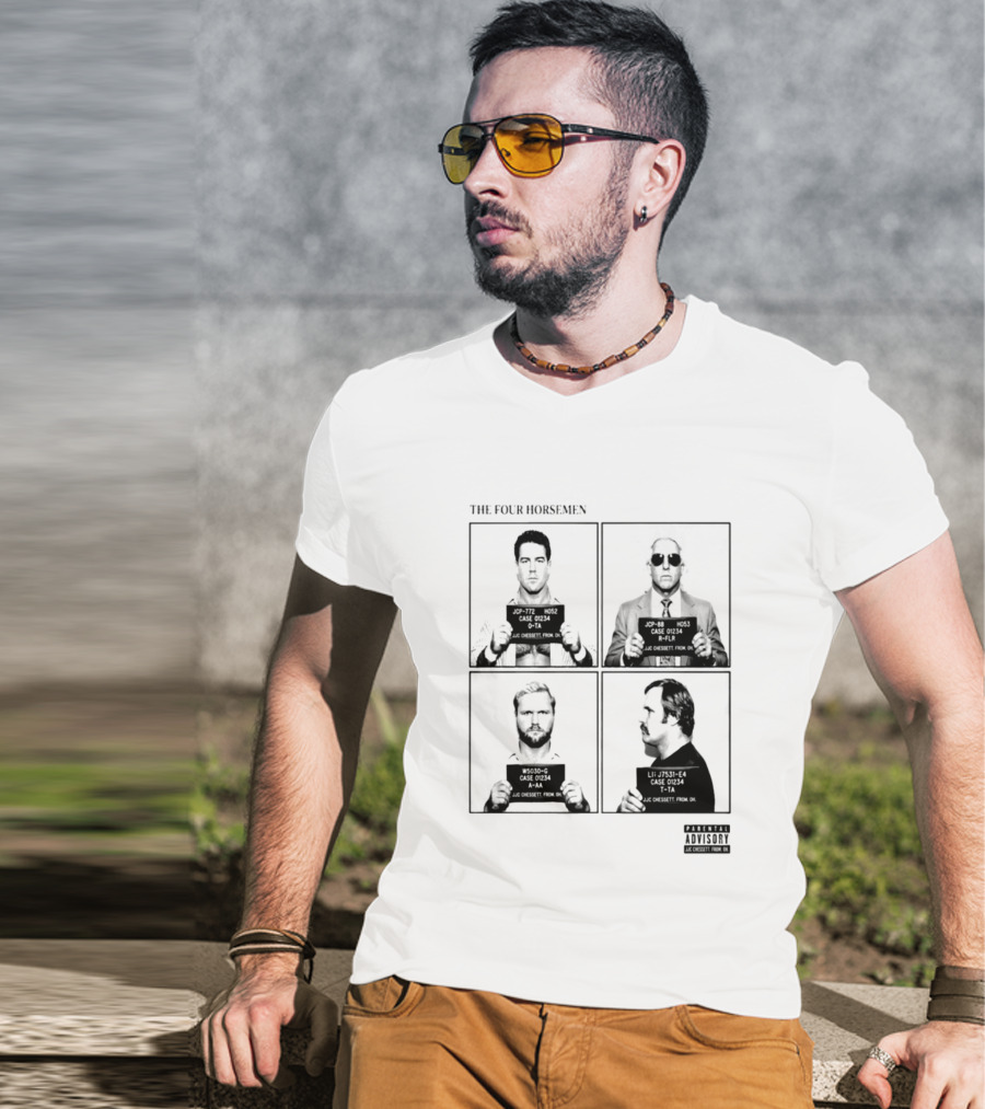 The Four Horsemen Ric Flair Tully Blanchard Arn Anderson Ole Anderson Shot Parental Advisory T-Shirt