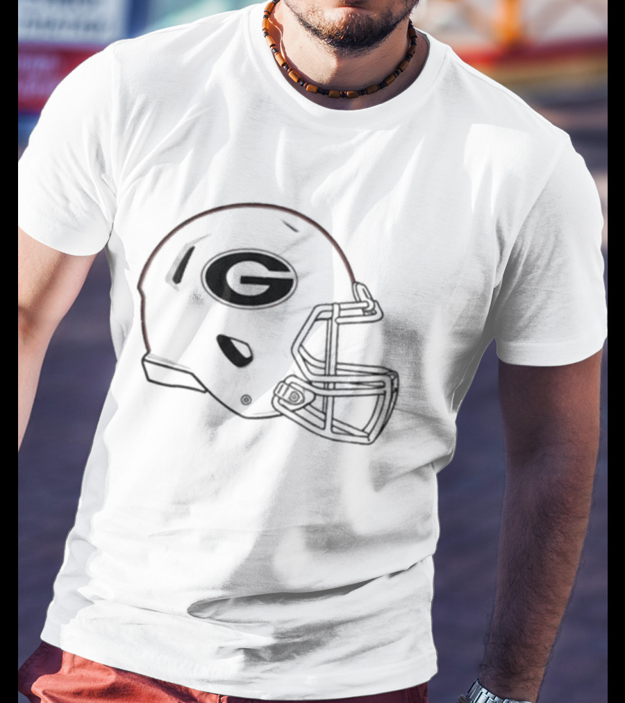 Georgia Bulldogs Helmet White G T-Shirt