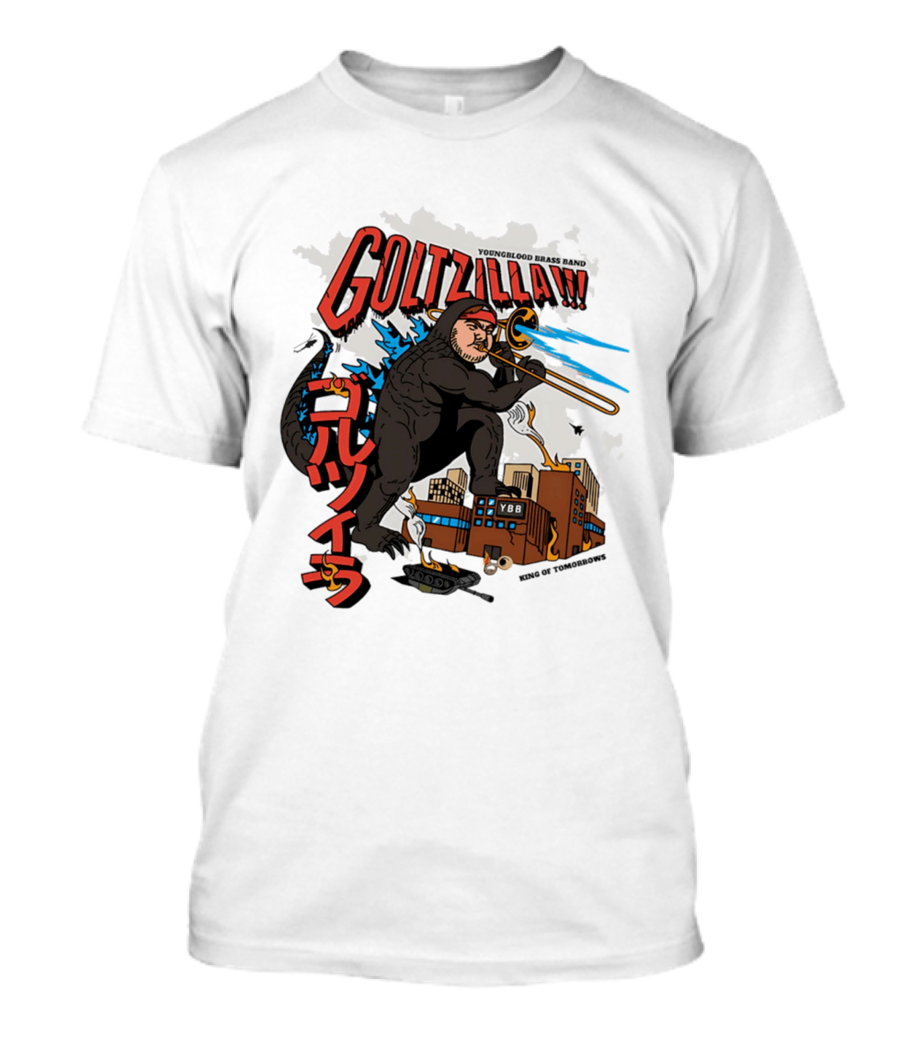 GOLTZILLA Youngblood Brass Band King Of Tomorrows Trombone Rampage Japan YBB T-Shirt