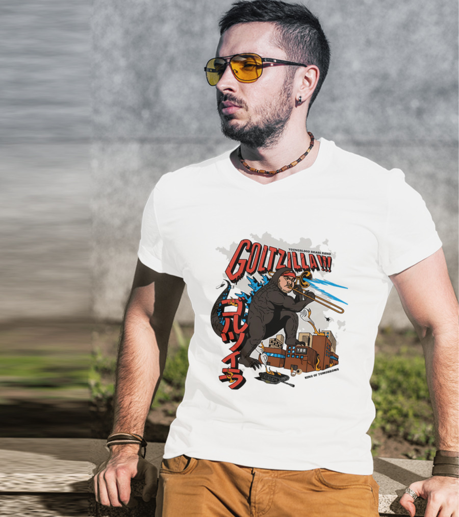 GOLTZILLA Youngblood Brass Band King Of Tomorrows Trombone Rampage Japan YBB T-Shirt