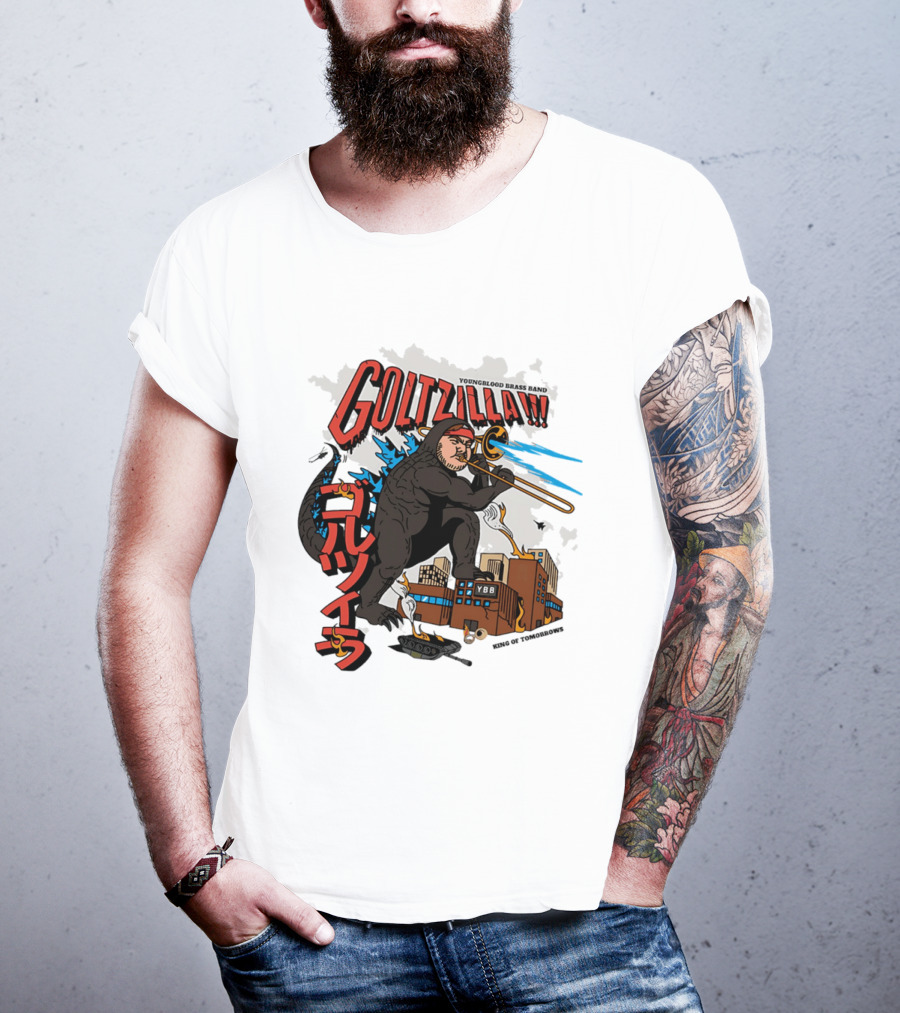GOLTZILLA Youngblood Brass Band King Of Tomorrows Trombone Rampage Japan YBB T-Shirt