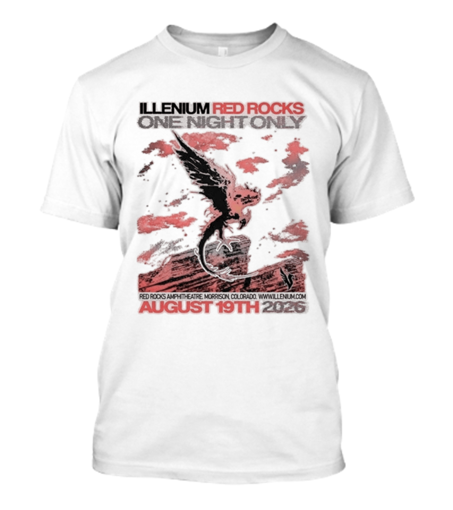 Illenium Red Rocks August 19th 2026 Morrison Colorado One Night Only T-Shirt