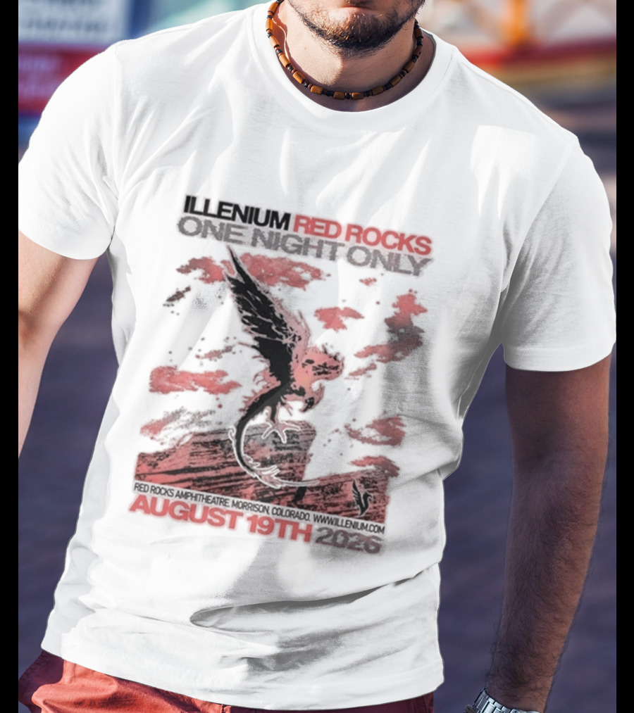 Illenium Red Rocks August 19th 2026 Morrison Colorado One Night Only T-Shirt
