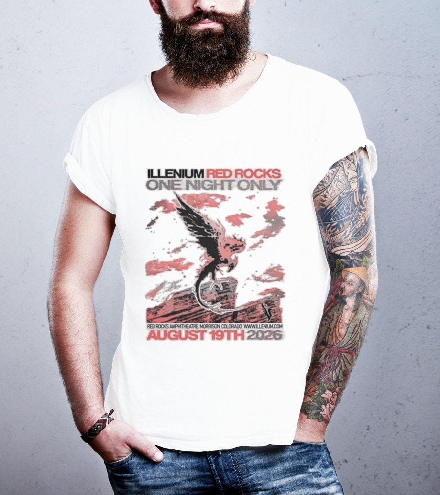 Illenium Red Rocks August 19th 2026 Morrison Colorado One Night Only T-Shirt