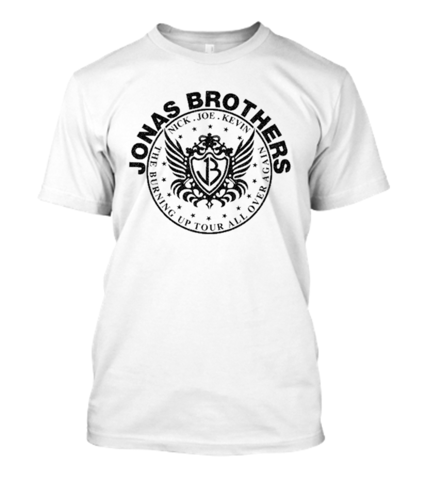 Jonas Brothers JB Crest Nick Joe Kevin Burning Up Tour All Over Again 2026 T-Shirt