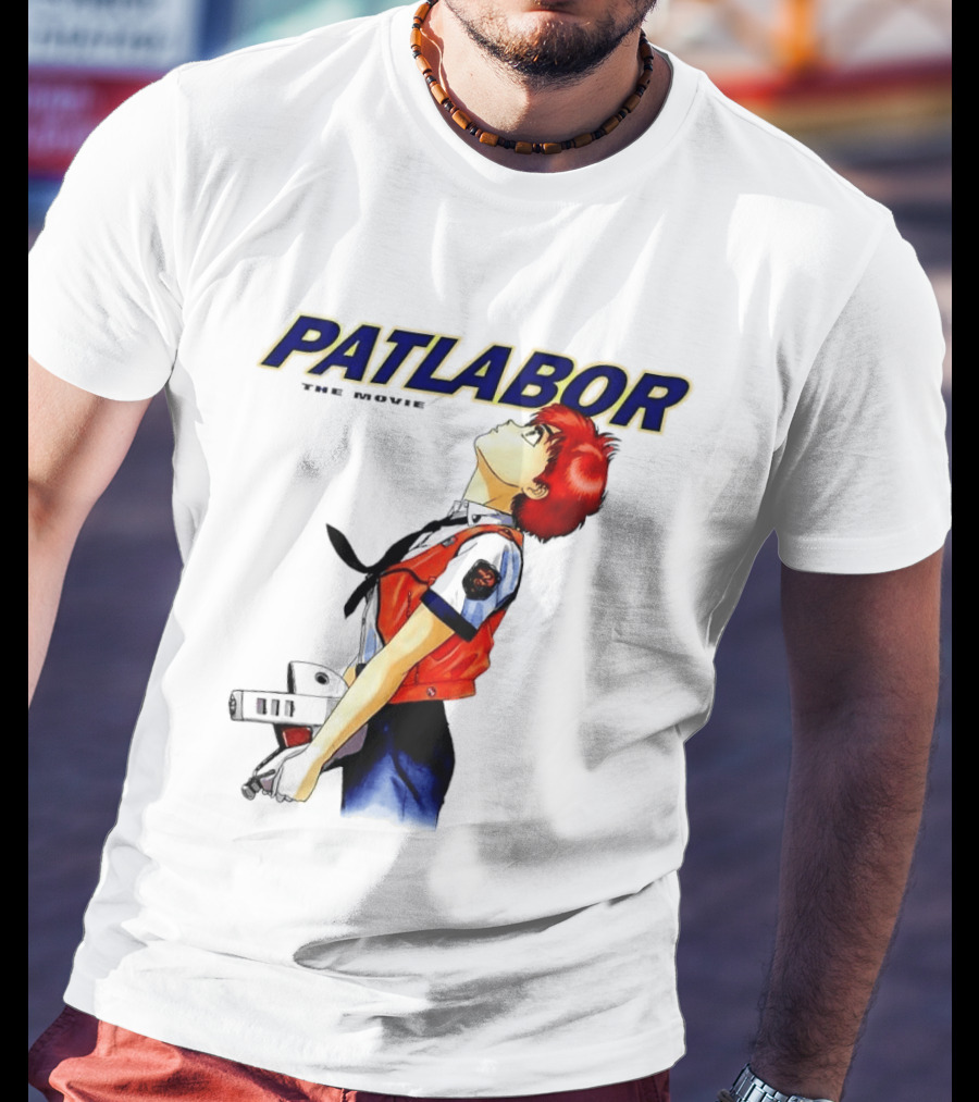 Patlabor The Movie Anime Girl Holding Helmet Looking Up T-Shirt