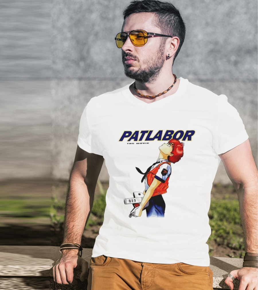 Patlabor The Movie Anime Girl Holding Helmet Looking Up T-Shirt