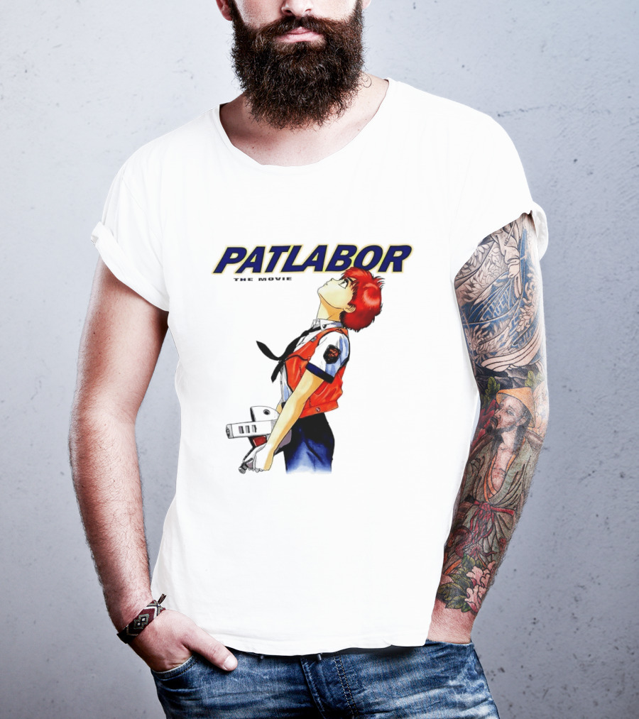 Patlabor The Movie Anime Girl Holding Helmet Looking Up T-Shirt
