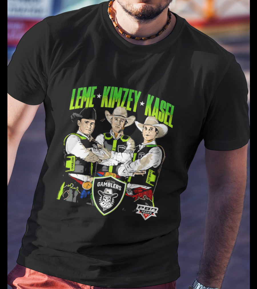 Austin Gamblers PBR Team Leme Kimzey Kasel Bull Riders T-Shirt