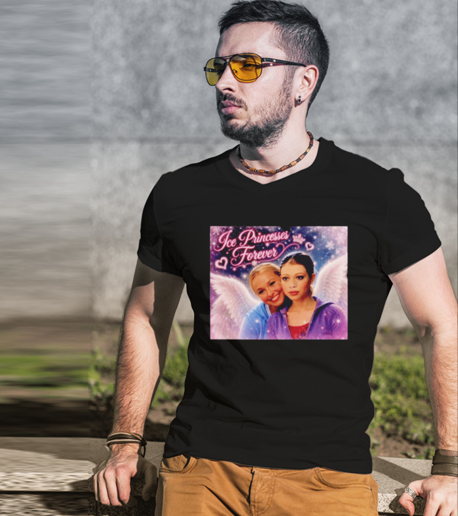 Ice Princesses Forever Hayden Panettiere Michelle Trachtenberg Angel Wings Hearts Snowflakes T-Shirt