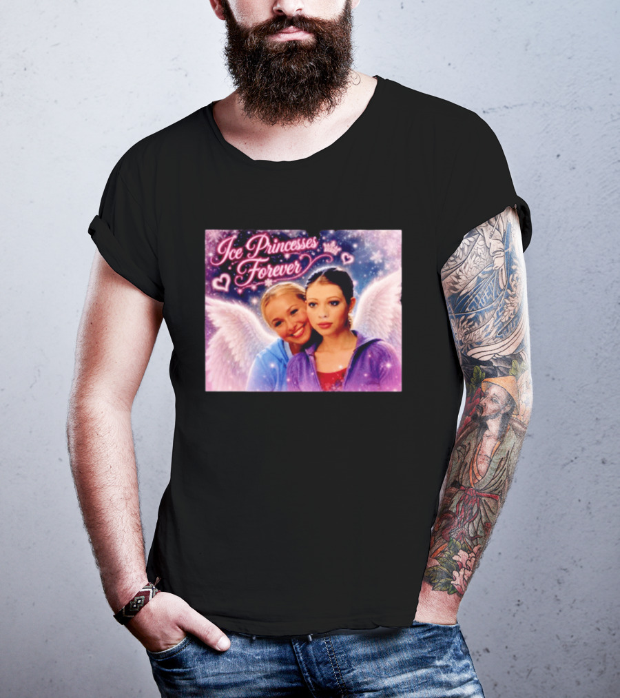 Ice Princesses Forever Hayden Panettiere Michelle Trachtenberg Angel Wings Hearts Snowflakes T-Shirt