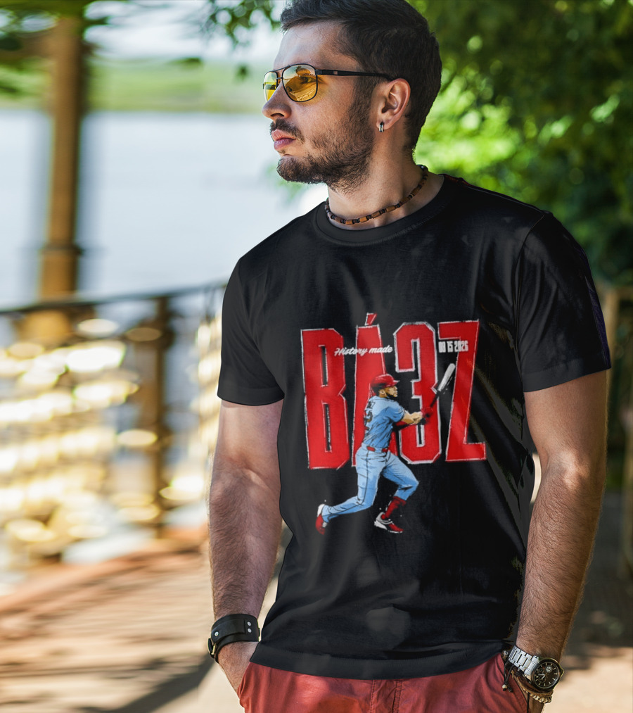 History Made Baez 08 15 2026 Baseball Player Swinging Bat Sketch T-Shirt