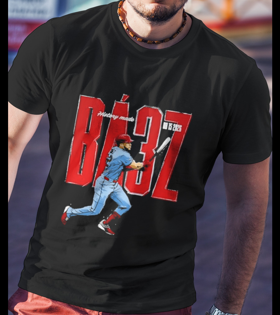 History Made Baez 08 15 2026 Baseball Player Swinging Bat Sketch T-Shirt