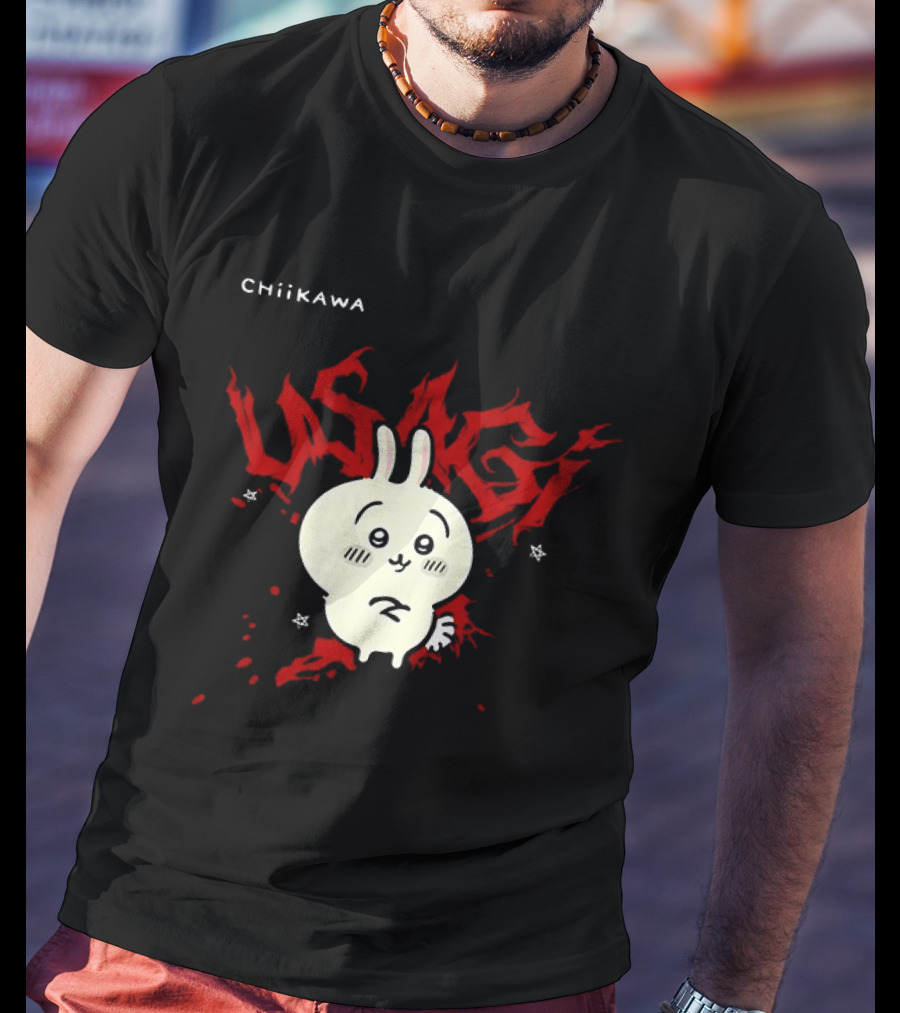 Chiikawa Usagi Kawaii Anime Red T-Shirt