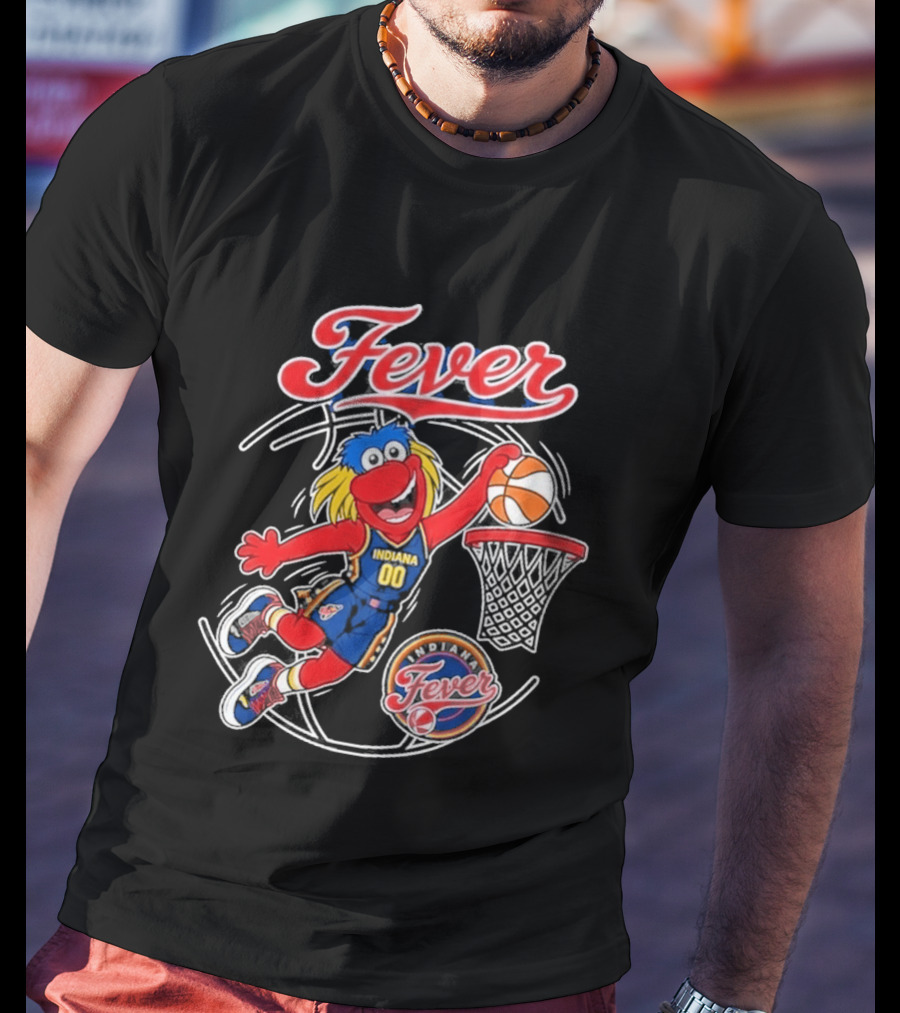 Indiana Fever Basketball Mascot Slam Dunk 2026 T-Shirt