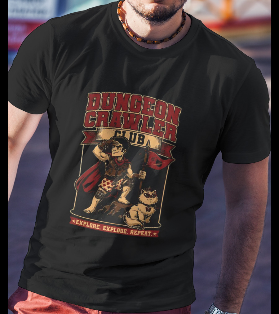Dungeon Crawler Club Explore Explode Repeat Dungeon Crawler Carl Adventure T-Shirt