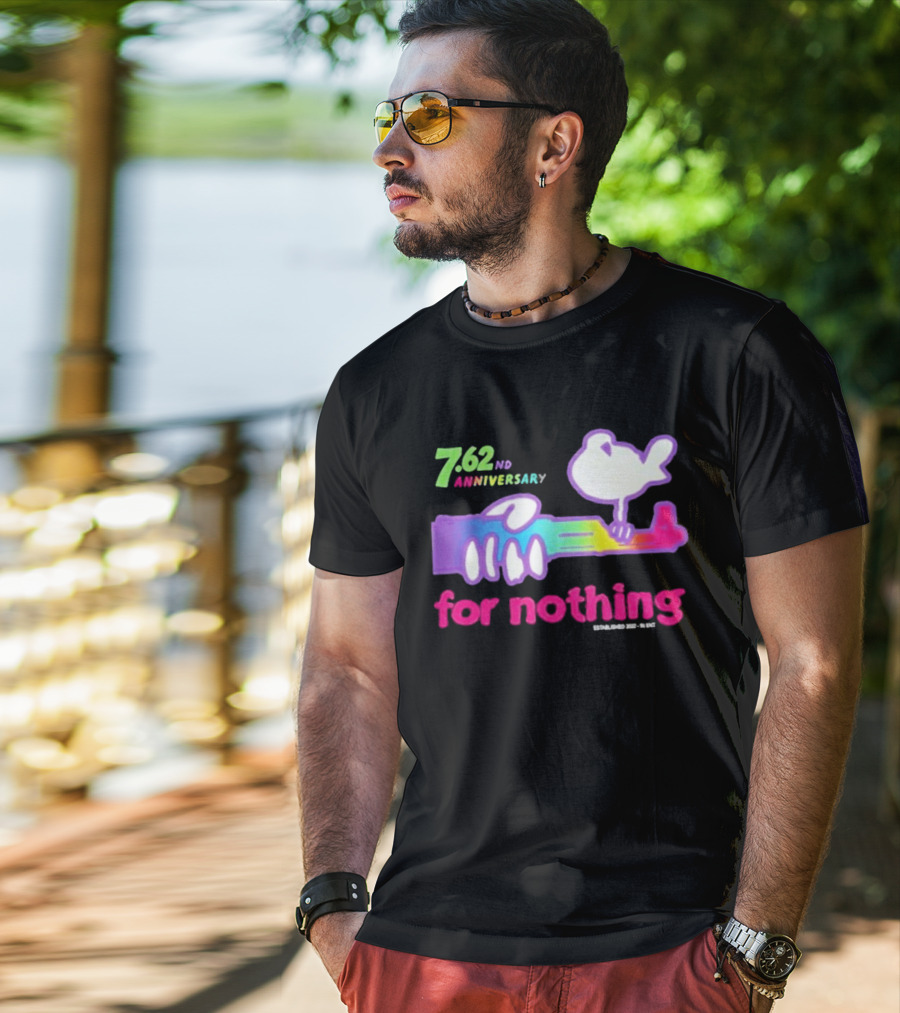 7.62nd Anniversary For Nothing Rainbow Dove Peacemaker T-Shirt