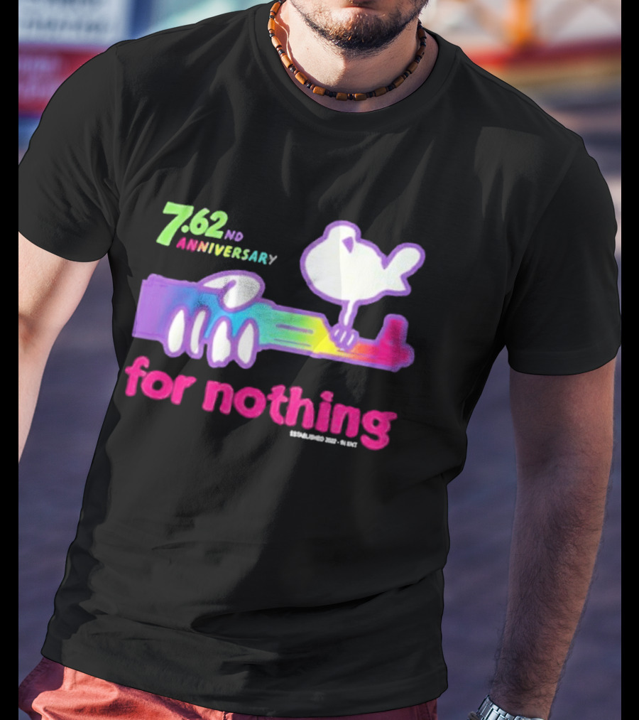 7.62nd Anniversary For Nothing Rainbow Dove Peacemaker T-Shirt