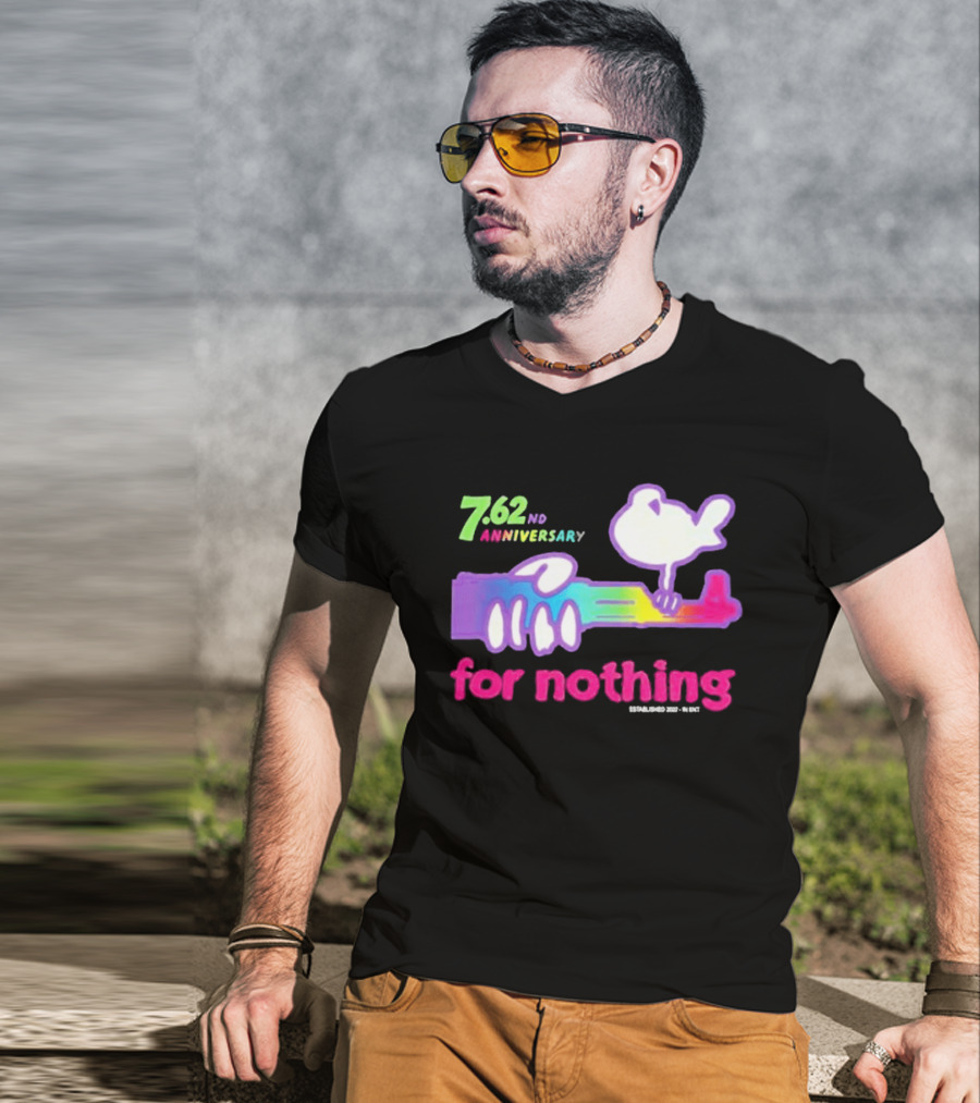 7.62nd Anniversary For Nothing Rainbow Dove Peacemaker T-Shirt