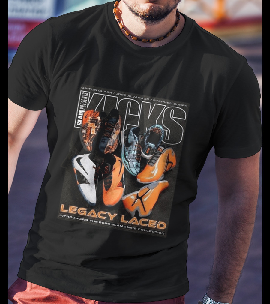 SLAM Presents KICKS Legacy Laced 2026 Introducing Caitlin Clark José Alvarado Stephen Curry Nike Collection T-Shirt