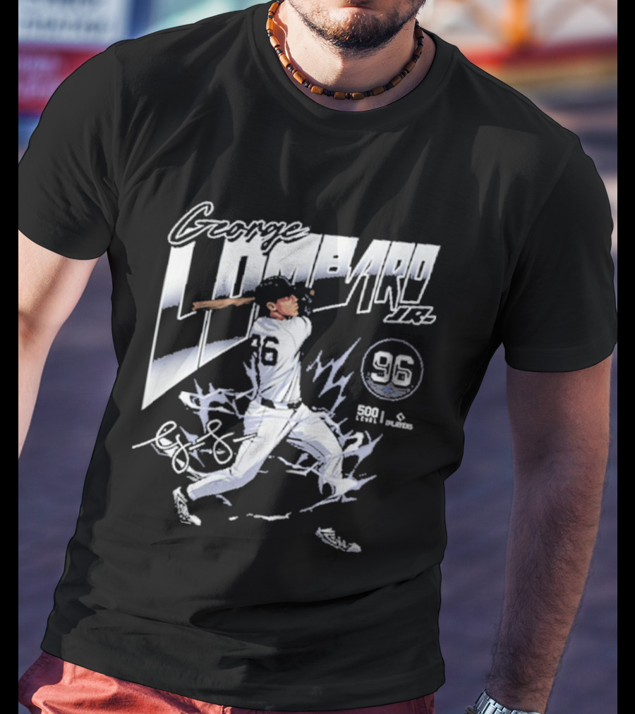 George Lombard Jr. 96 New York Y Electric Baseball Player With Dynamic Swing T-Shirt