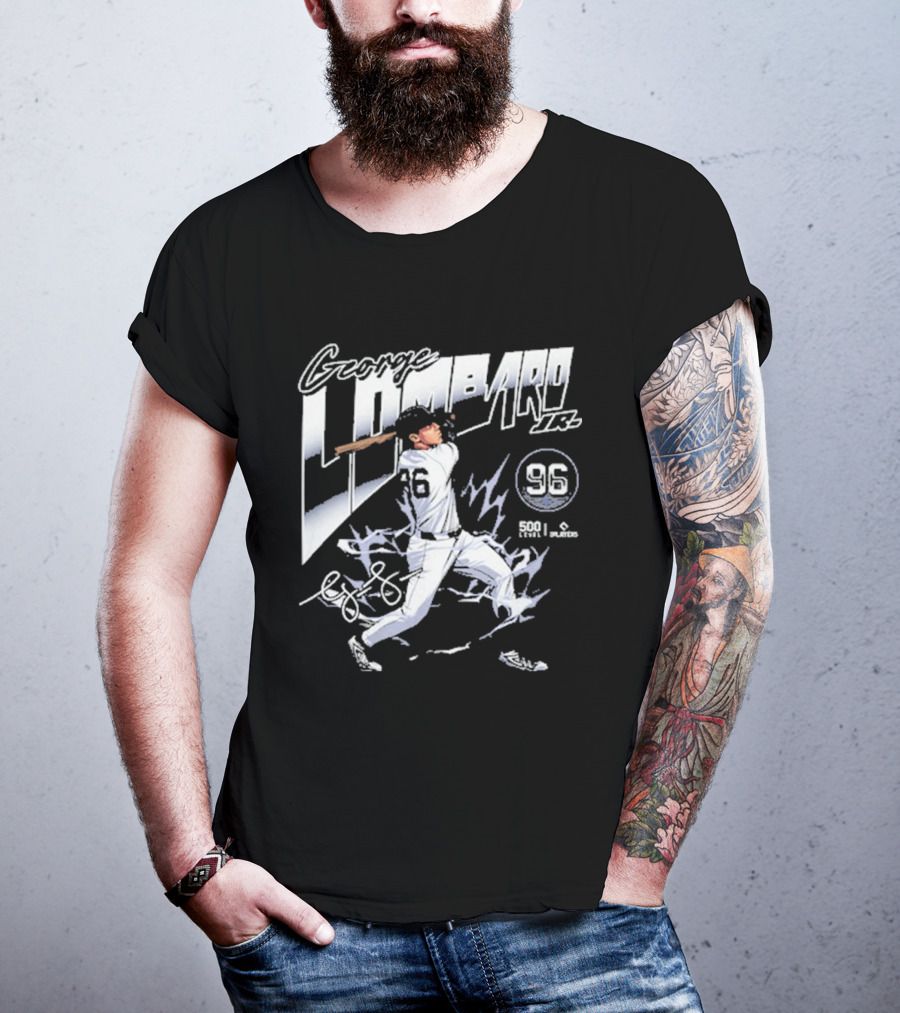 George Lombard Jr. 96 New York Y Electric Baseball Player With Dynamic Swing T-Shirt