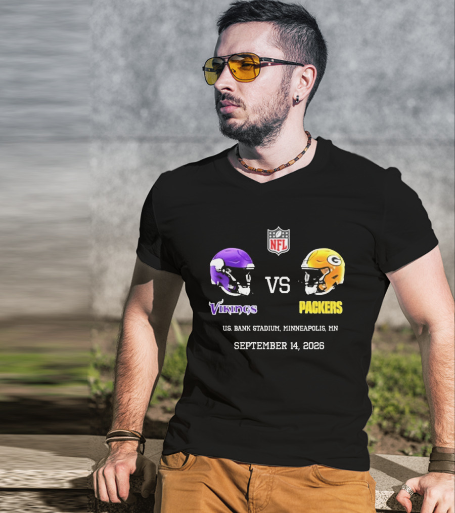Green Bay Packers Vs Minnesota Vikings NFL September 14 2023 US Bank Stadium Minneapolis MN T-Shirt
